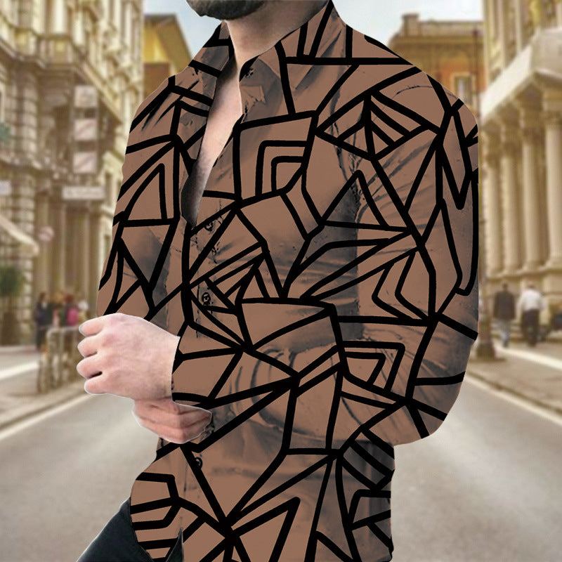 Paisley pattern 3D printed men's casual shirt plus size men's clothing (Item 51-60)